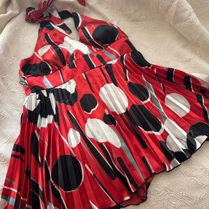 Dressy Halter Top Pleated Bottom XL